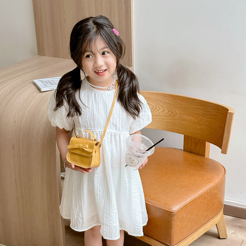 Handbag Bow Shoulder Bag Solid Color Children Small Bag Children - Picture 7 of 19