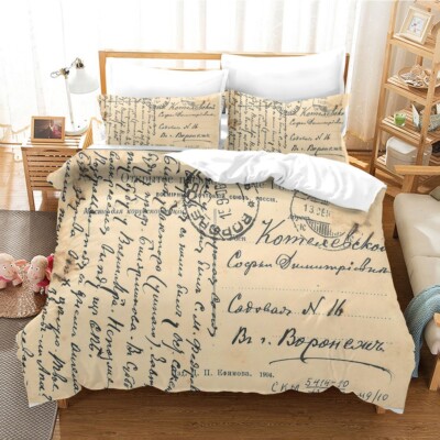 3D Envelope Postmark Letter Quilt Cover Set Duvet Cover Bedding Pillowcases
