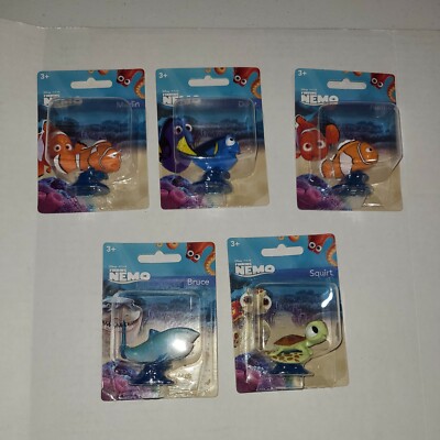Disney Finding Nemo- Dory, Nemo, Bruce, Marlin And squirt Mini Figures
