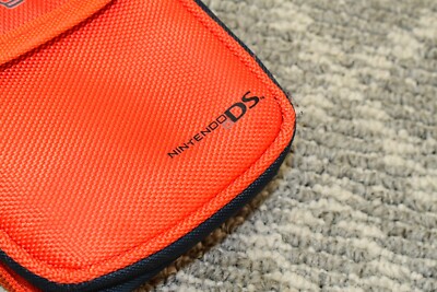 Nintendo DS MARIO Orange / Red Carry Case w/ Zipper Game Storage