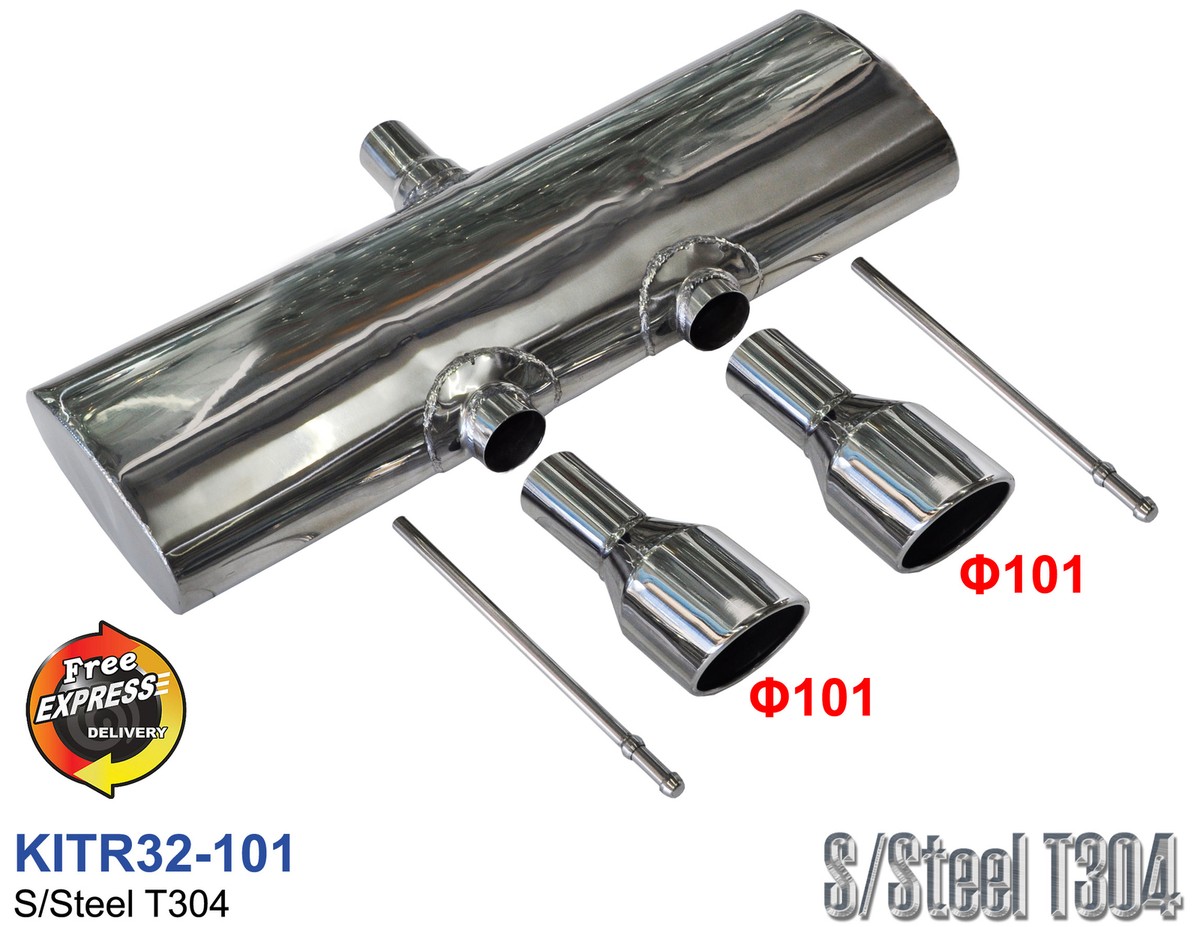 Exhaust muffler for VW GOLF 5 6 to give an R32 R20 style with