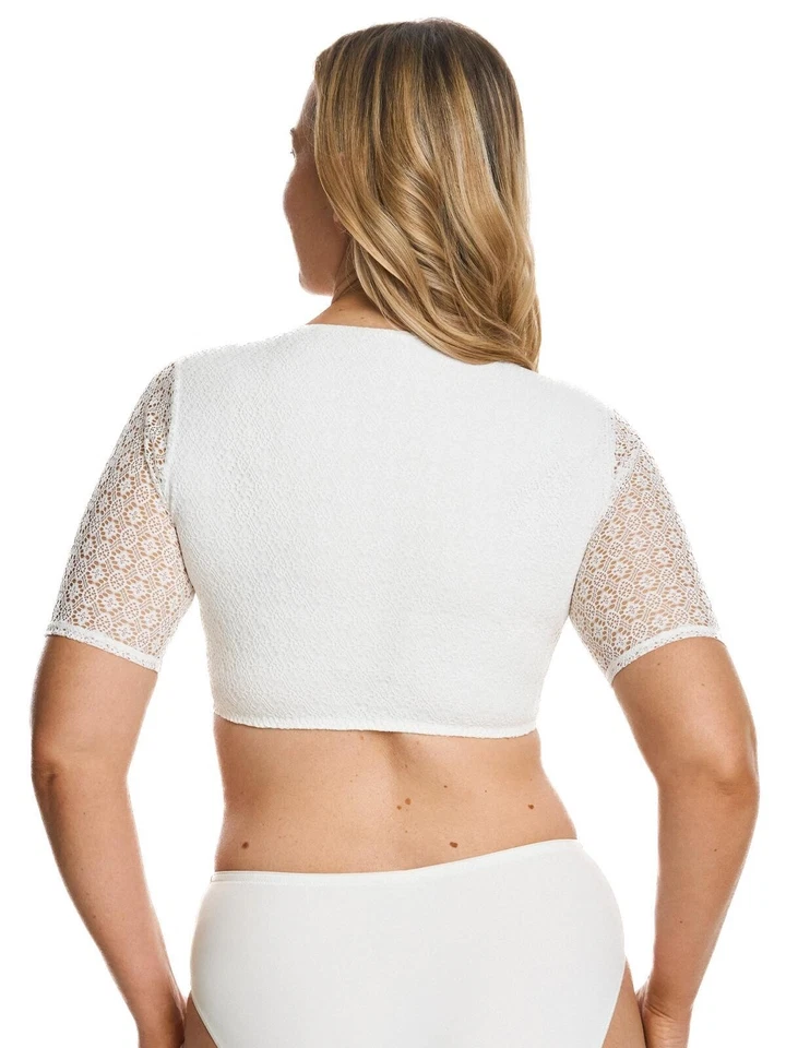 Susa Dirndlbluse Halbarm Wiesn-Zauber 5575 Gr. 32-48 in Weiss und Ivory - Bild 2 von 3