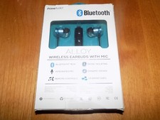 PRIME AUDIO BLUETOOTH WIRELESS EAR BUDS WITH MIC ALLOY Blue Packaged Boxed NEW