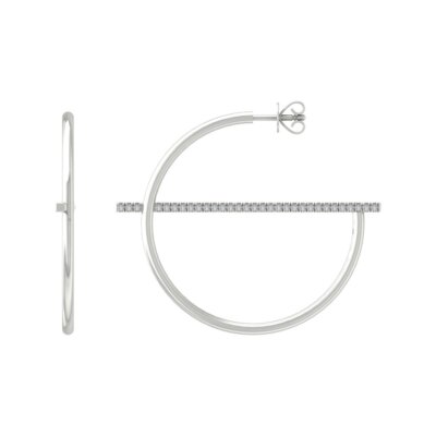 Runde Lab Grown Diamant Mode Creolen Sterlingsilber für Frauen
