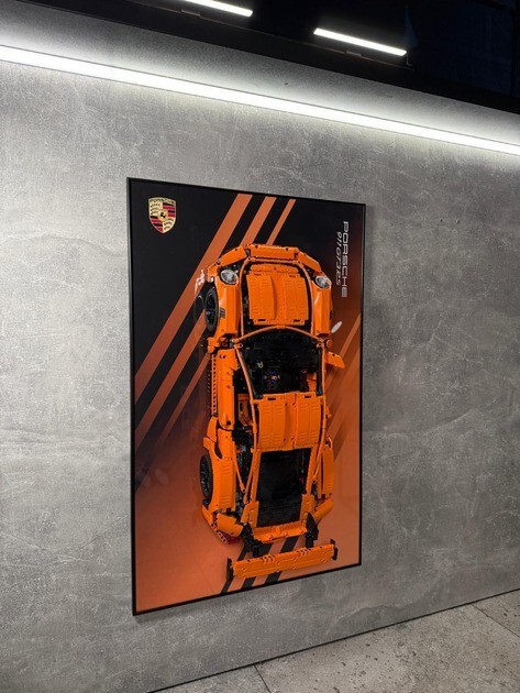 Art Holder Frame on the Wall 80x50 cm. Technic 42056 Porsche 911