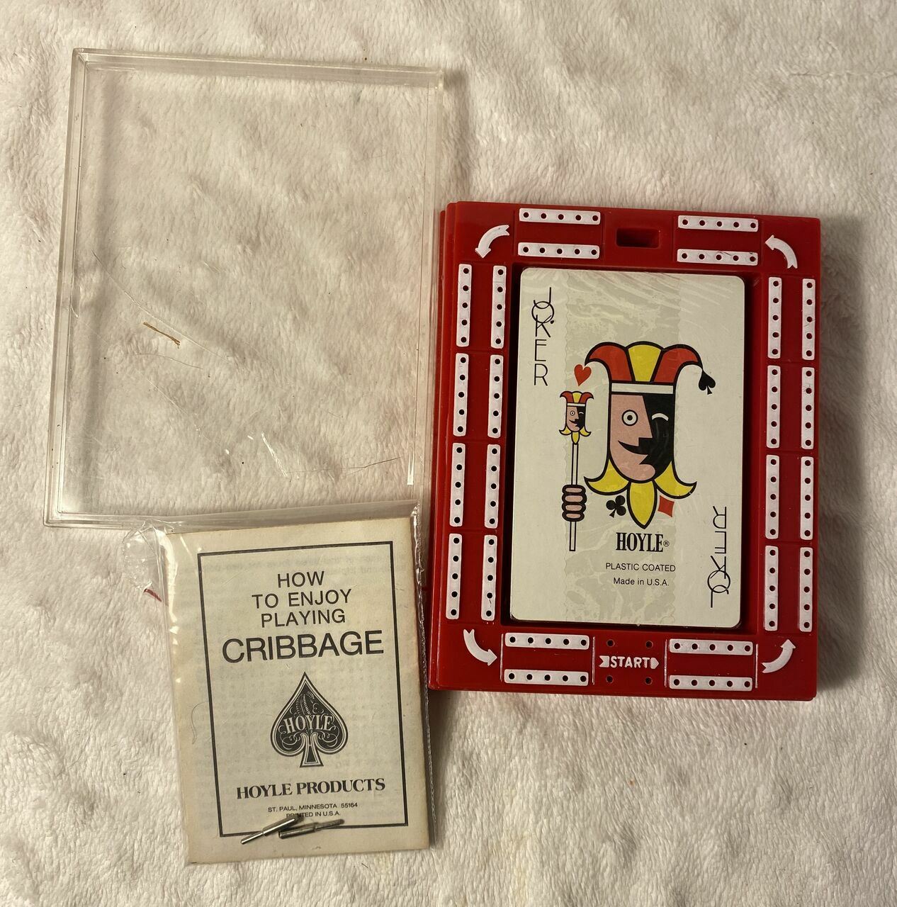 Vintage Hoyle Travel Cribbage Card Game Set - 1970's-image