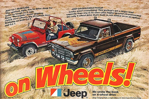 Jeep On Wheels! Vintage Car Advertising Poster