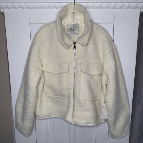 NEW! Love For Humanity Couture Crop Durable Warm Jacket Lg White Long Sleeve NWT