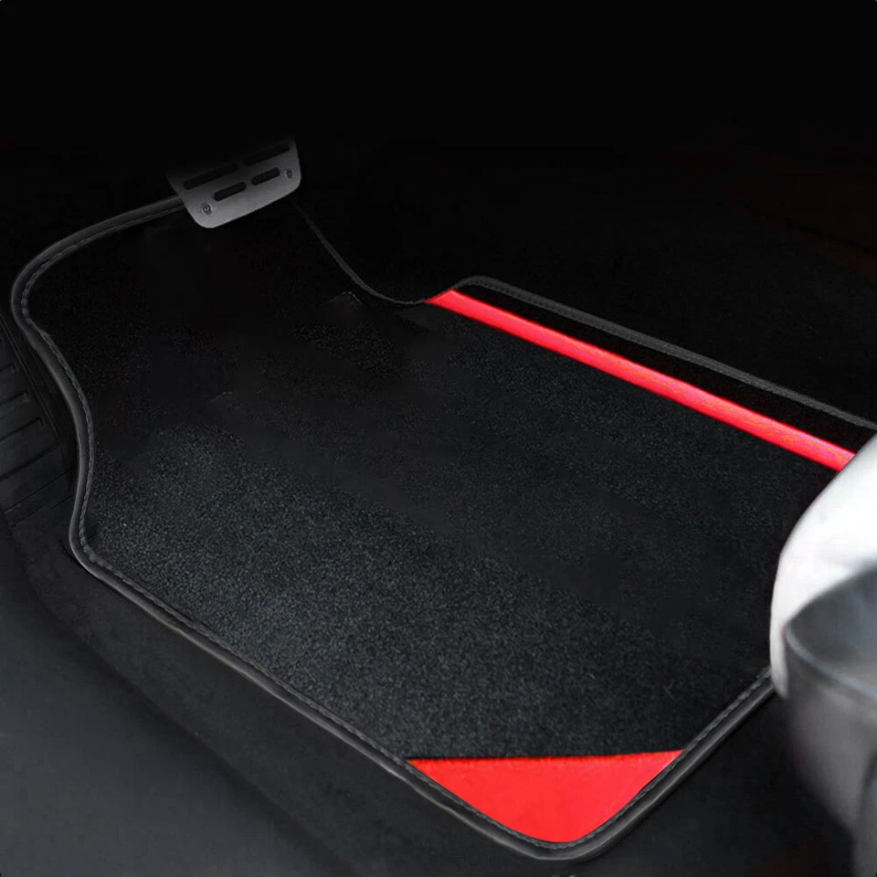 Car Floor Mats for Renault TypeB Liner Carpet Suede Type3 Black Red Foto 4 de 4