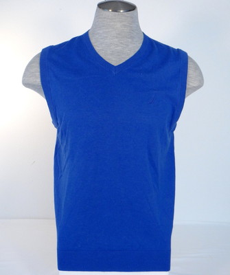 Men's Nautica Sweater Vest Blue Knit Sleeveless Men's Medium M S33205