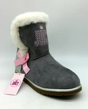 Juicy By Juicy Couture Grey Shearling Style Boots Big Kids Size 6 M Faux Fur