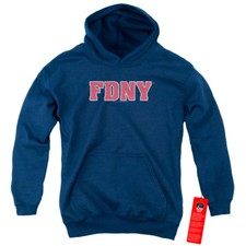 FDNY Kids Hoodie New York Fire Dept Logo Navy Blue Hoody