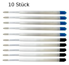 10 Kugelschreiberminen / Gro&szlig;raumminen / Schreibfarbe: je 5x blau + schwarz