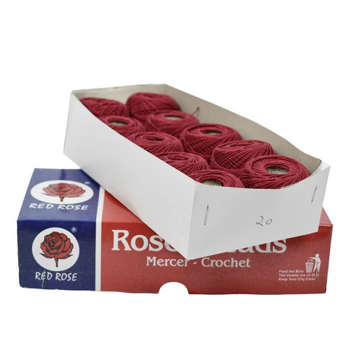 Rote Rose Baumwolle Häkelgarn mercerisiert Strickrolle Knäuel weiche Masche, 10 Stück - Bild 3 von 5