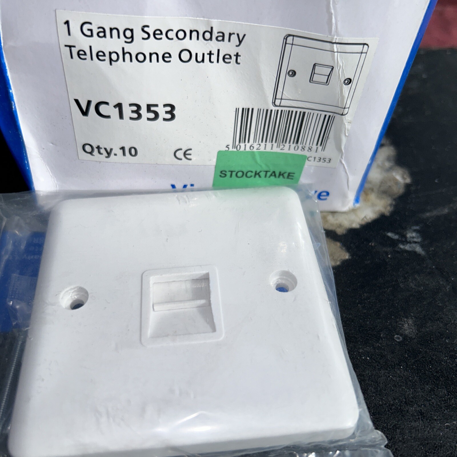 DETA VIMARK CURVE VC1353 / 1 GANG TELEPHONE SOCKET (SECONDARY/SLAVE) WHITE