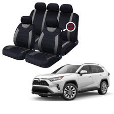 FOR Toyota Rav4 Black & Grey Car Seat Covers Protectors Full Set Washable Pet