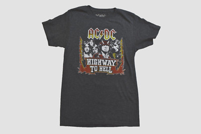 AC/DC Mens ACDC Highway To Hell Charcoal Heather Shirt New Small