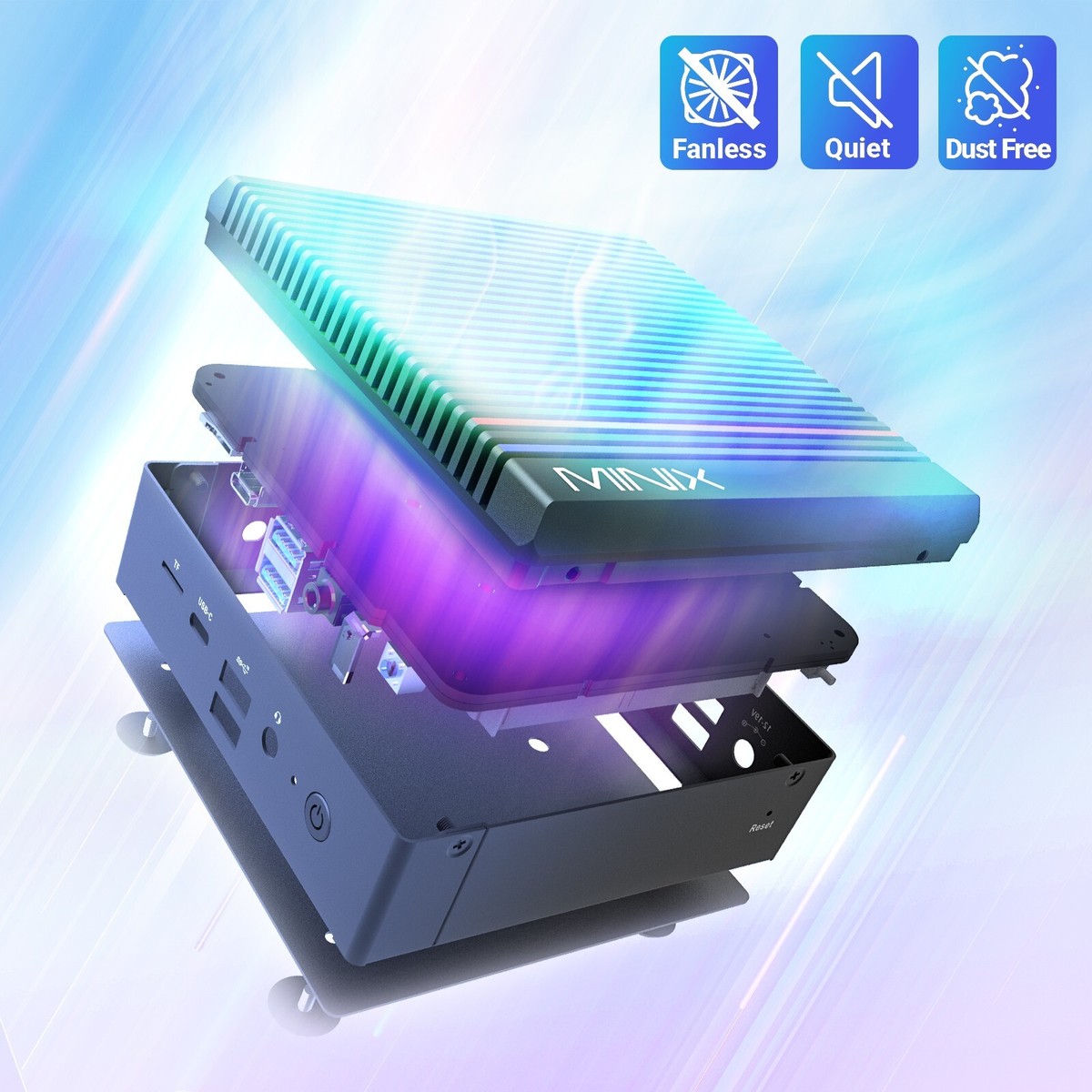 MINIX Z100 Fanless Mini PC, Intel N100 16GB 512GB SSD Win 11 WiFI6