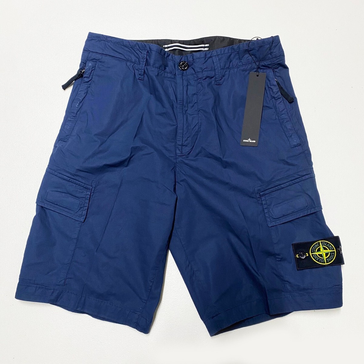 100% AUTHENTIC STONE ISLAND MENS SHORTS SIZE W29 XS BLUE CARGO 