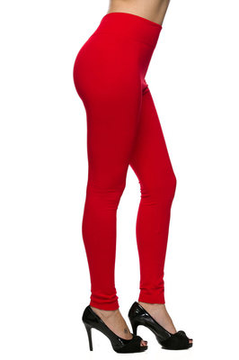 PLUS SIZE Soft Always Brushed Solid Red Leggings TC/0 