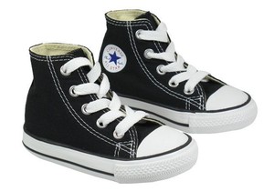 black and white infant converse