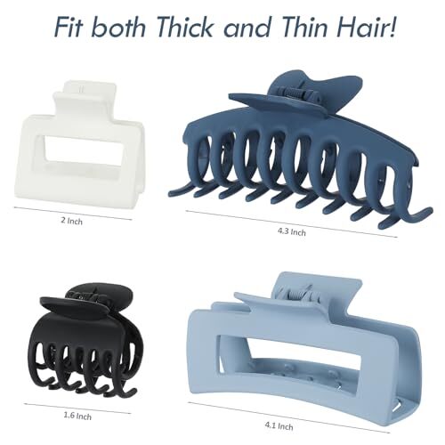 Sisiaipu Haarklammern, 12 Stück, 5,1 Cm, Bunt Matt - Rutschfeste Acryl-Clips Für Dünnes Haar