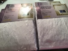 Sophisticated White Crinkle Fabric Scarf Lot of 4 Panels