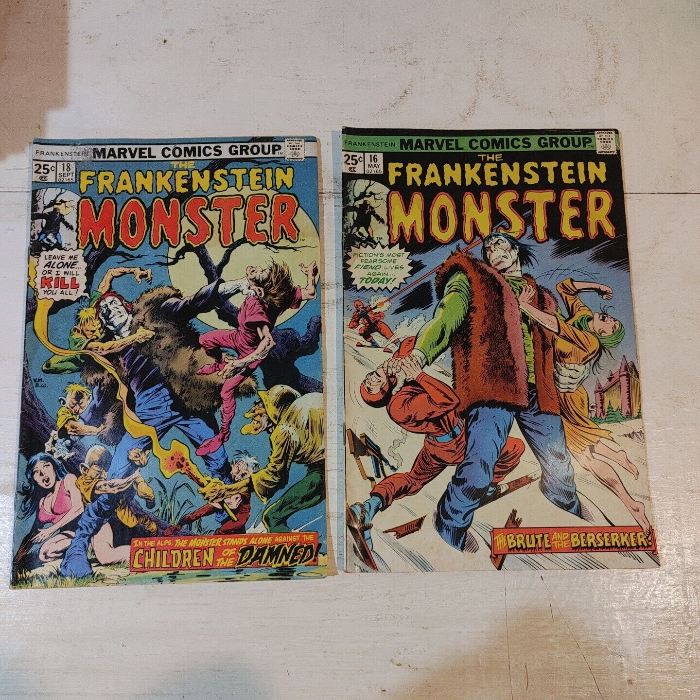 2 Lot The Frankenstein Monster Children of the Damned Comic Book #16-18 1975