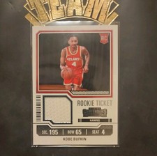 2023-24 Panini Contenders Rookie Ticket Swatches #RTS-BUF Kobe Bufkin (MEM, RC)