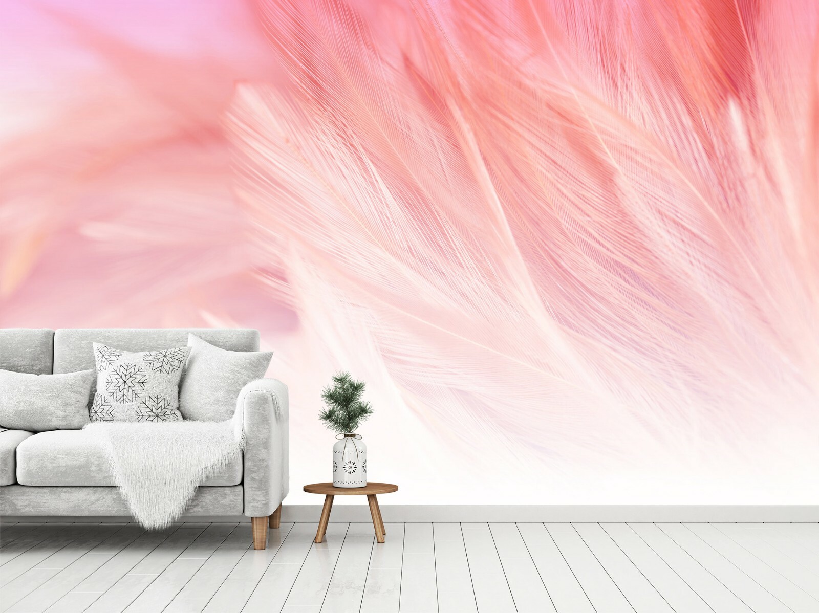 3D Pink Feather 251NA Wallpaper Wall Mural Removable Self-adhesive Fay