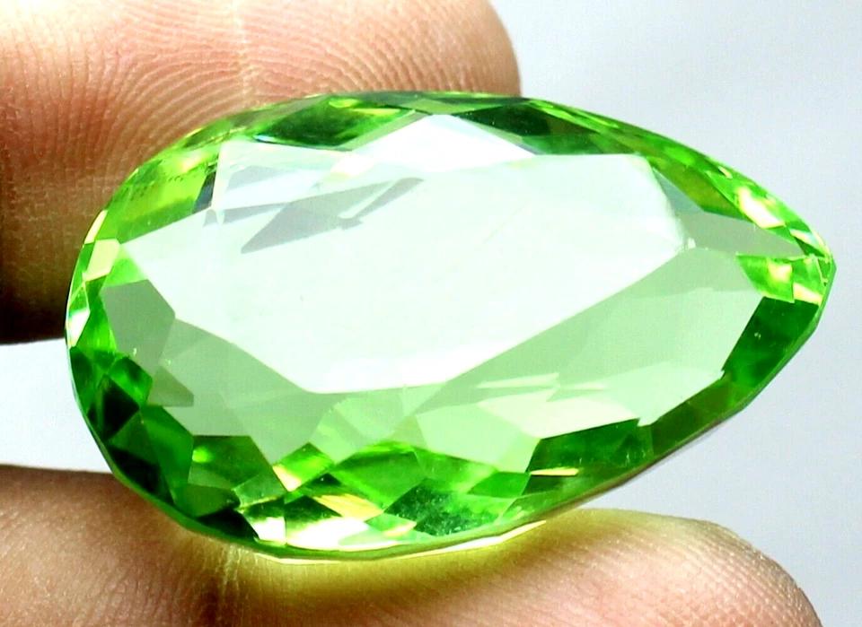 AAA+ 77.65 Ct. Large Green Peridot Pear Cut Loose Gemstone Gift for Women/Her - Image 4 of 4