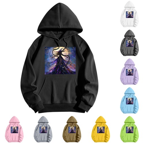Sweatshirts For Teen Girls Long Sleeve Print Casual Graphic Hoodies Drawstring