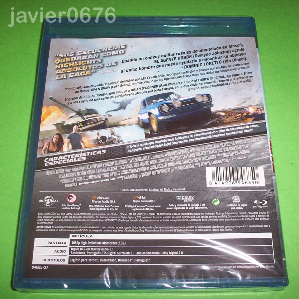 FAST & FURIOUS 6 - BLU-RAY NUEVO Y PRECINTADO - Imagen 2 de 2
