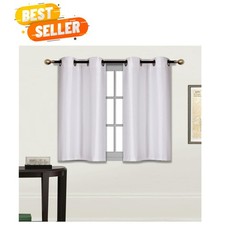 Faux Silk Blackout Curtains 2-Piece Set Perfect for Small Windows 28"x36"