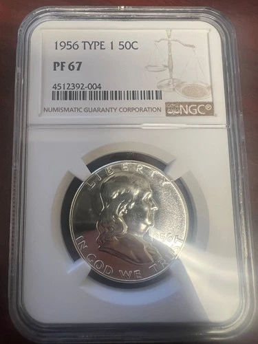 1956 Type 1 NGC PF67 Franklin Half Dollar - PROOF - Gorgeous Coin