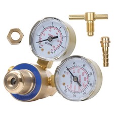 Dual Gauge Oxygen Regulator, Solid Brass, CGA540 Inlet for Welding Cutting Torch