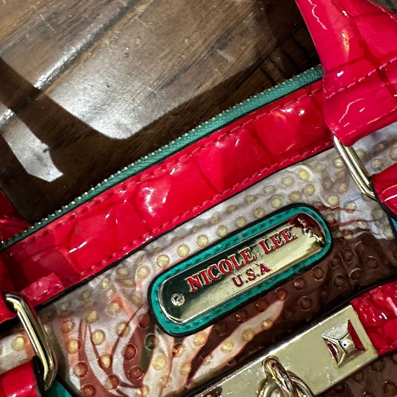 Nicole Lee USA BELLA Graphic Print Fashion Pop Art Boston Bag thumbnail 2