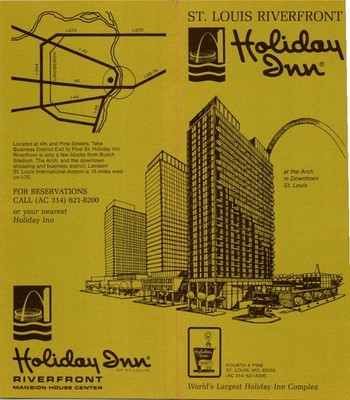 1970s Holiday Inn Riverfront St Louis Brochure Mansion House Center Map
