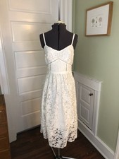 Ted Baker White Floral Lace Dress w/ Adj. Shoulder Straps, Size 1