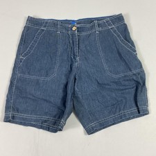 Tommy Bahama Shorts Mens 10 Blue Linen Casual Summer Chino Beach Lightweight