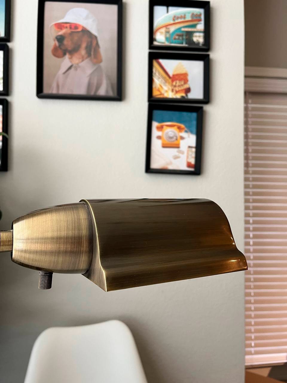 Vintage Brass Bankers Desk Lamp Adjustable Arm Reading Light Modern Office image 4