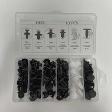 For 100PCS Car Clips Fixer Plastic Fasteners Kit Push Type Rivet Assortment