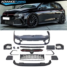 Fits 22-24 Volkswagen Golf GTI MK8 GTI Style Front Bumper Cover w/ Sensor Hole