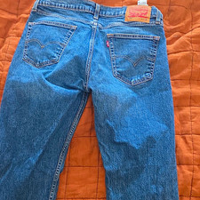 Levi Strauss & Co. Mens Blue Denim Straight L...