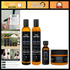 Complete 4-Step Beard Grooming Kit All-Natural Wash, Conditioner, Oil Butter
