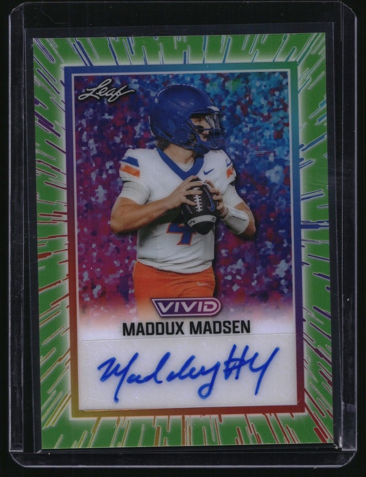 2025 Leaf Vivid Green Prismatic #BA-MM1 Maddux Madsen Green Prismatic Auto #BA-MM1 Maddux Madsen 4/8