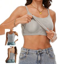 Camisole Tops for Women with Built in Bra Adjustable Strap Base Layer Cami Tanks