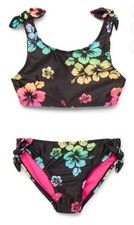 Wonder Nation Girls Bathing Suit X-Large 14/16 Bow Bikini Swimsuit Set UPF 50 