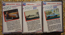3 SEALED Cassette Tape Lot: 20 Greatest Hits 1957 1961 1968 Rock  Roll Twin Pak