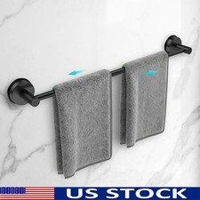 Adjustable Suction Cup Towel Bar Durable Stainless Steel Bathroom Space Saver US